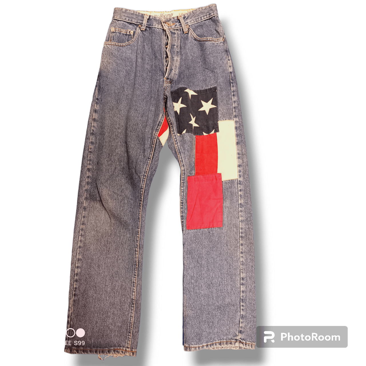 Jean You Young Made in Italy USA Flag Patchwork Denim Jeans Size US 26 / EU 42 - 3 Thumbnail