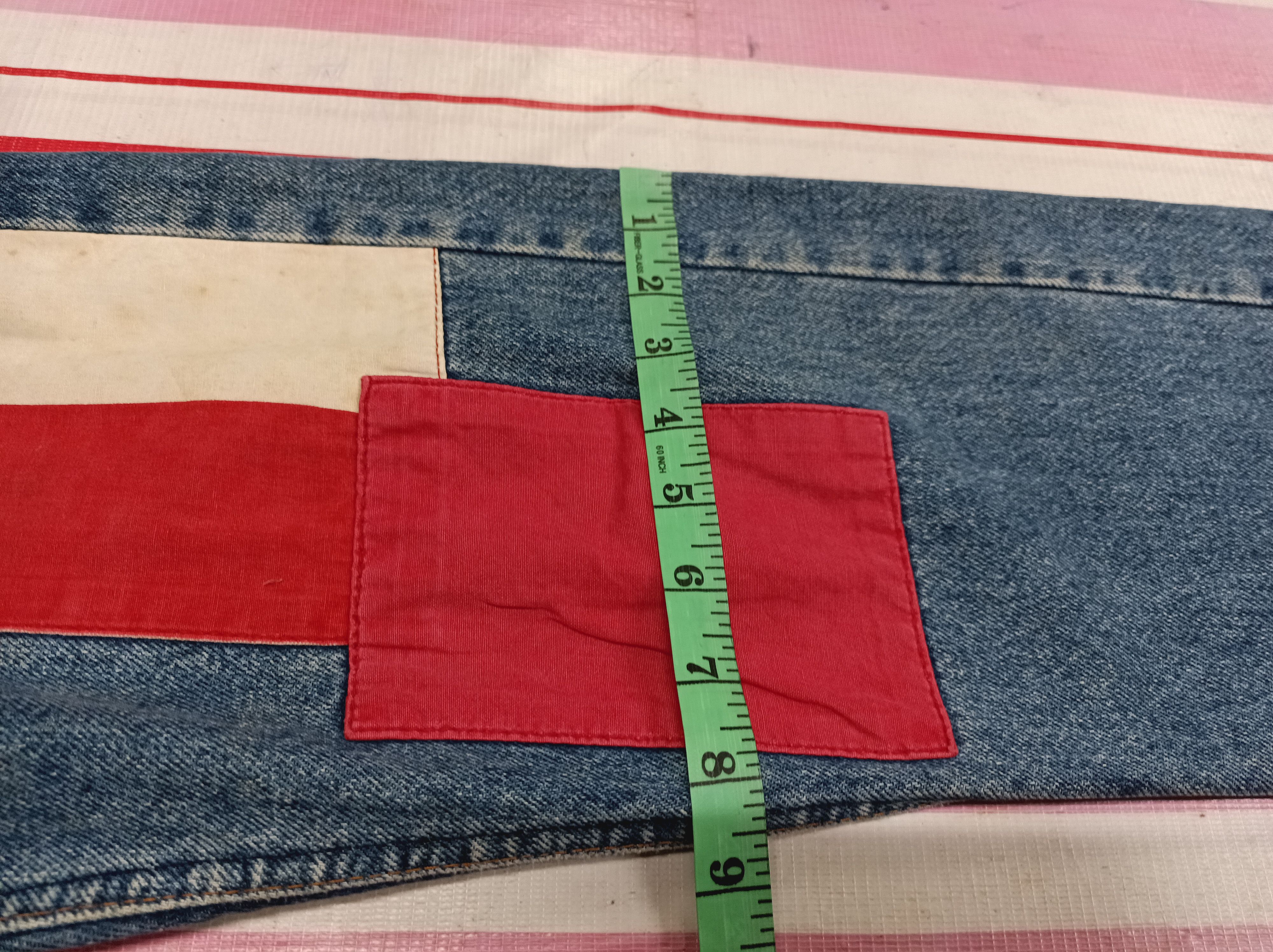 Jean You Young Made in Italy USA Flag Patchwork Denim Jeans Size US 26 / EU 42 - 16 Thumbnail