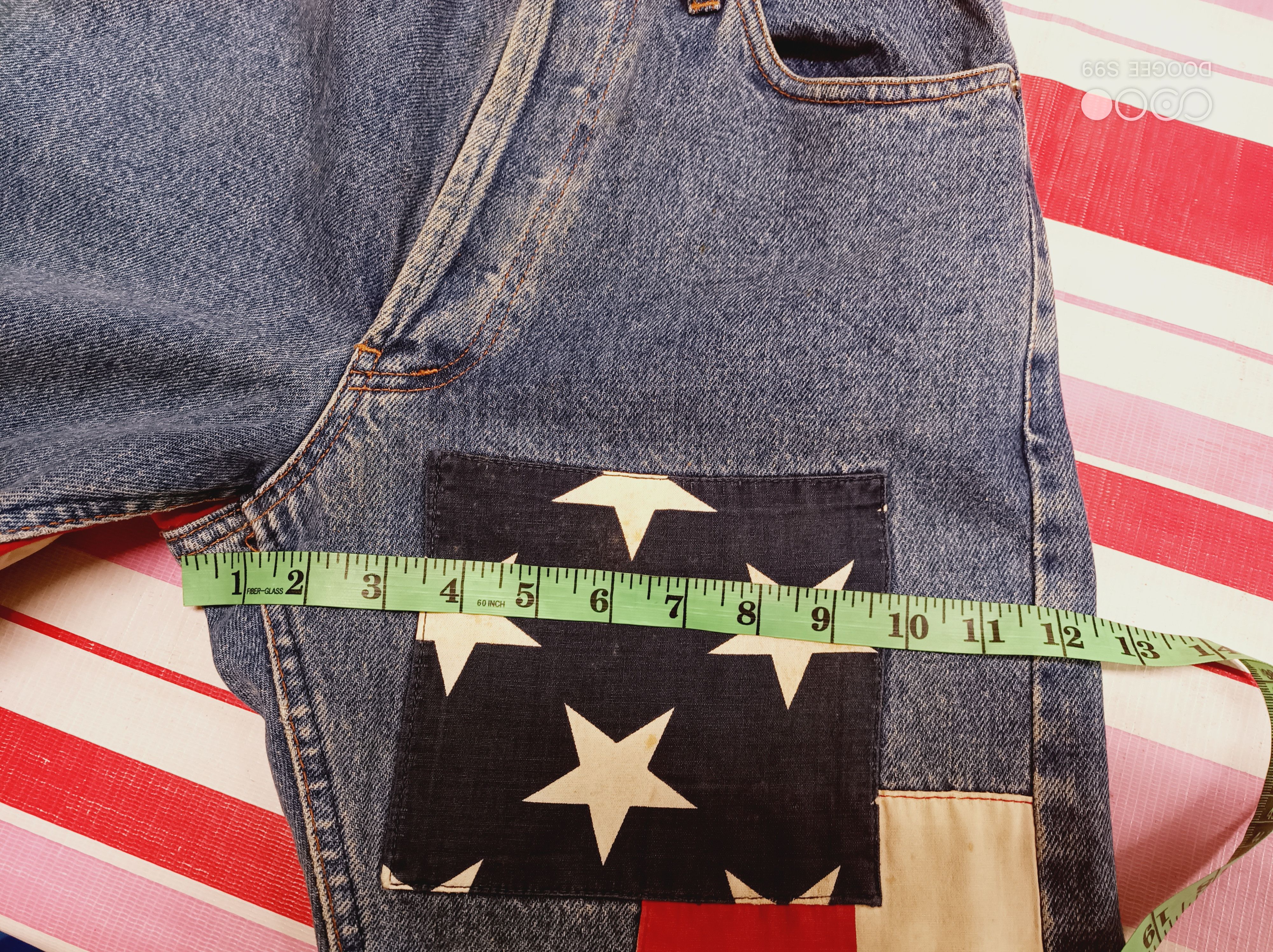 Jean You Young Made in Italy USA Flag Patchwork Denim Jeans Size US 26 / EU 42 - 8 Thumbnail