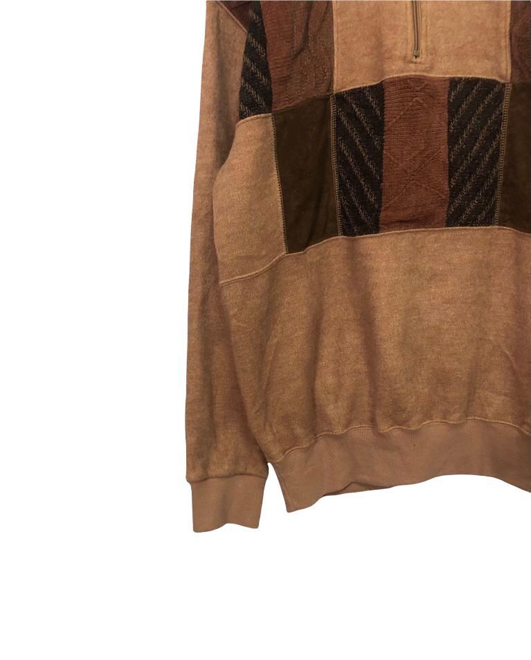 Japanese Brand Vintage Vitesse Patchwork Half Zipper Sweatshirt Size US L / EU 52-54 / 3 - 3 Thumbnail