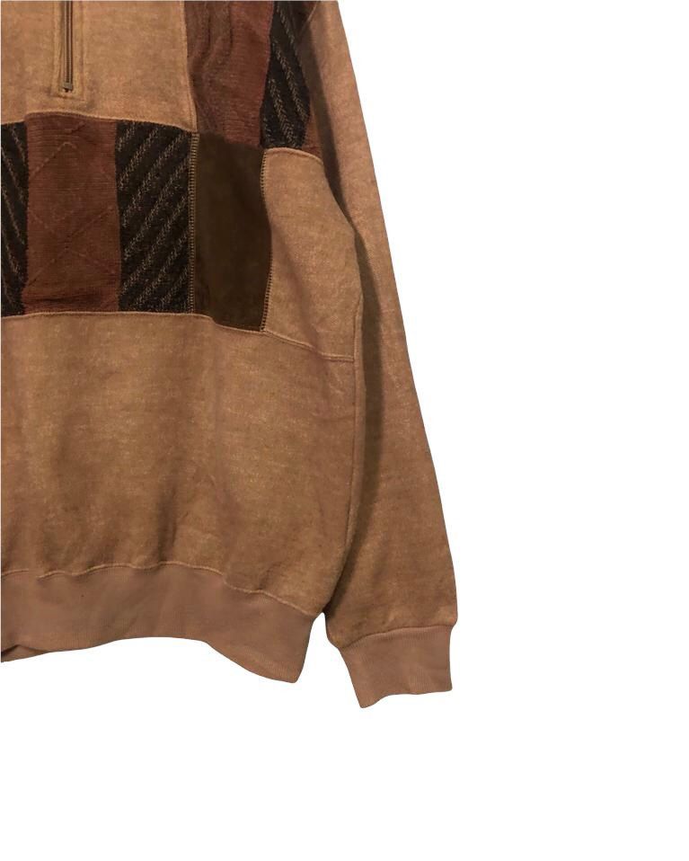 Japanese Brand Vintage Vitesse Patchwork Half Zipper Sweatshirt Size US L / EU 52-54 / 3 - 2 Thumbnail