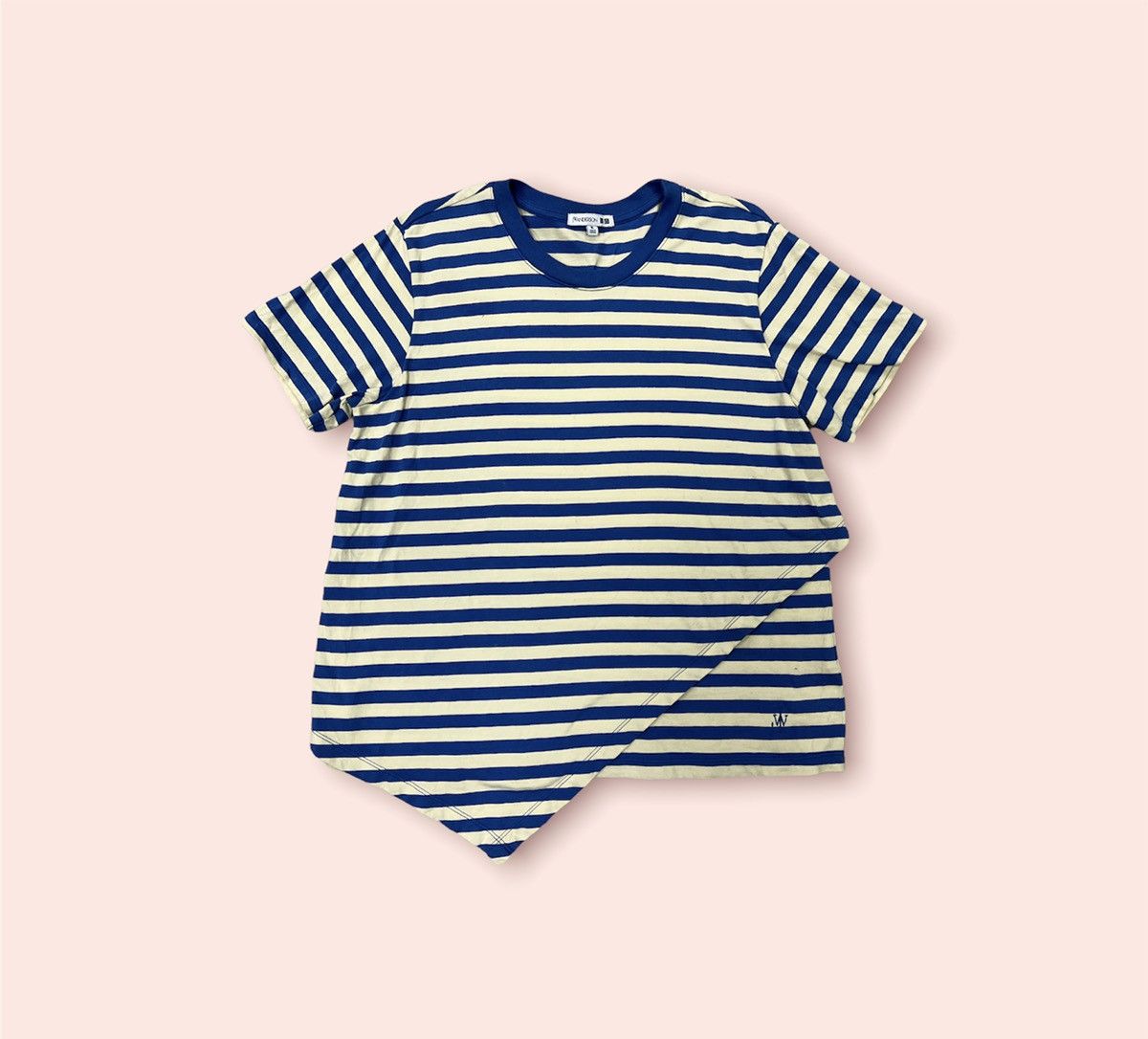 image of J W Anderson x Jun Takahashi Jw Anderson X Uniqlo Femme Stripes Shirt in Blue/Yellow, Women's (Size