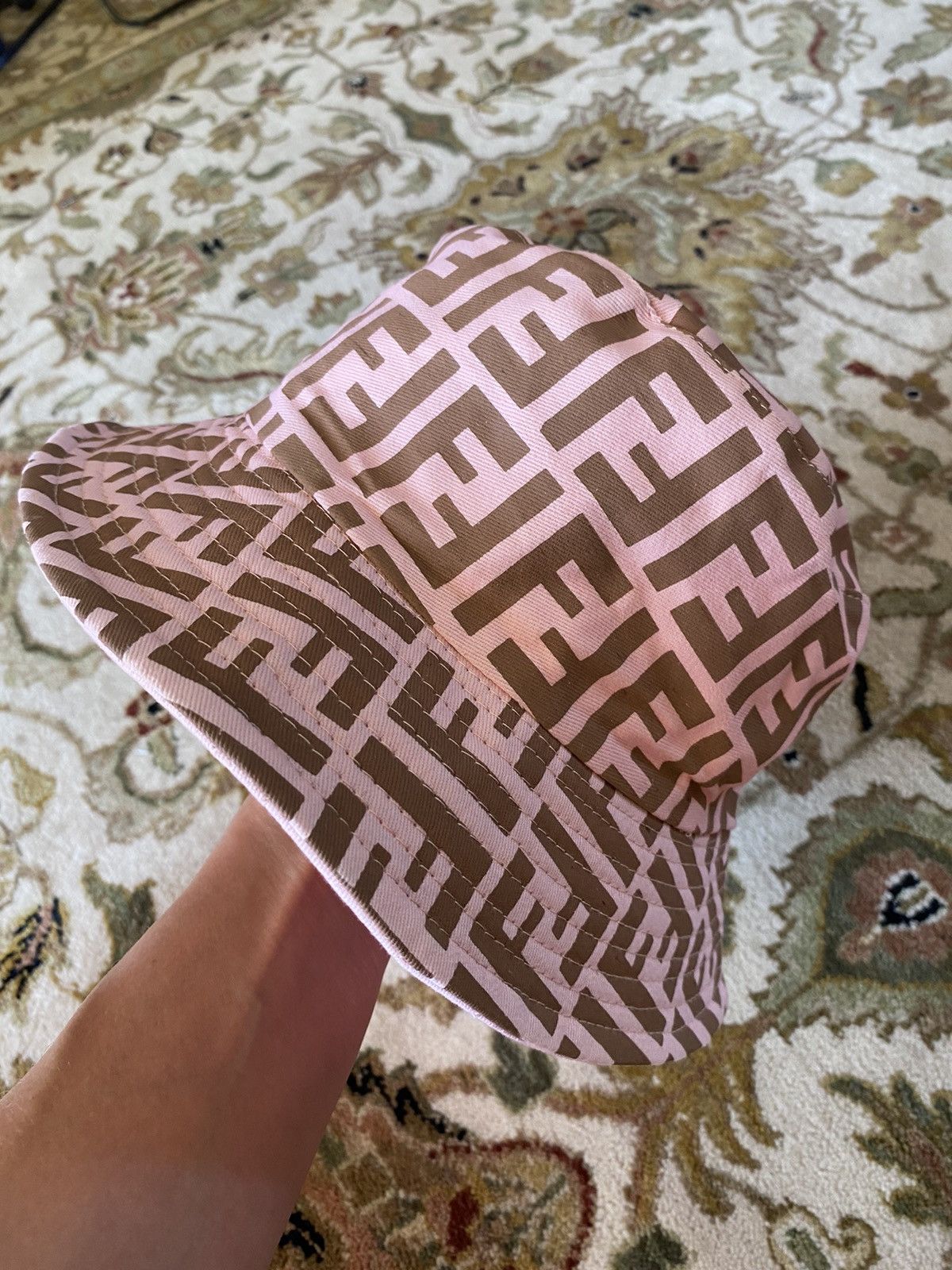 Reversible bucket hat with Fendi logo