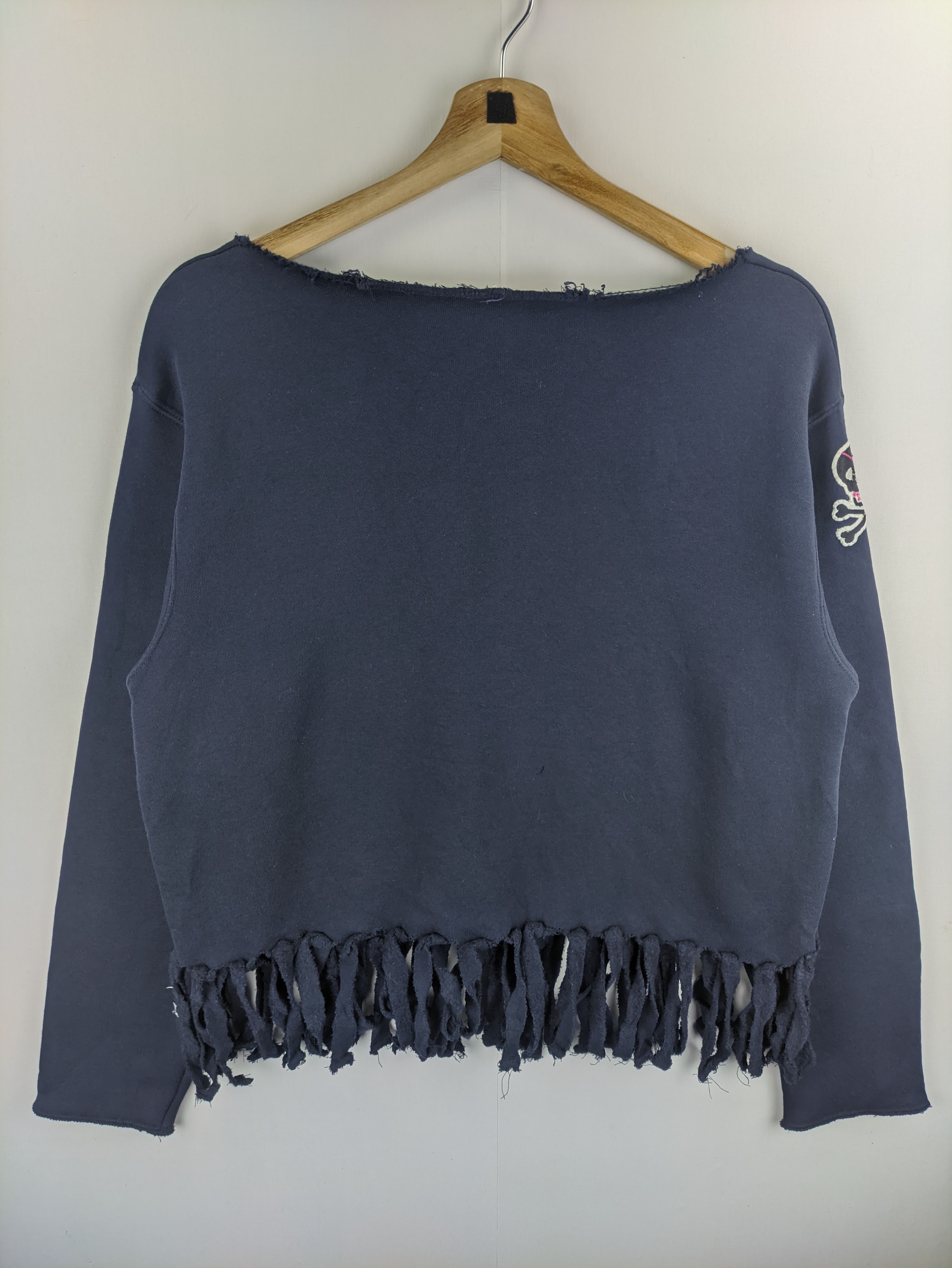Japanese Brand Steals🔥Vintage Style Cropped Fringe Sweatshirt Size M / US 6-8 / IT 42-44 - 2 Thumbnail