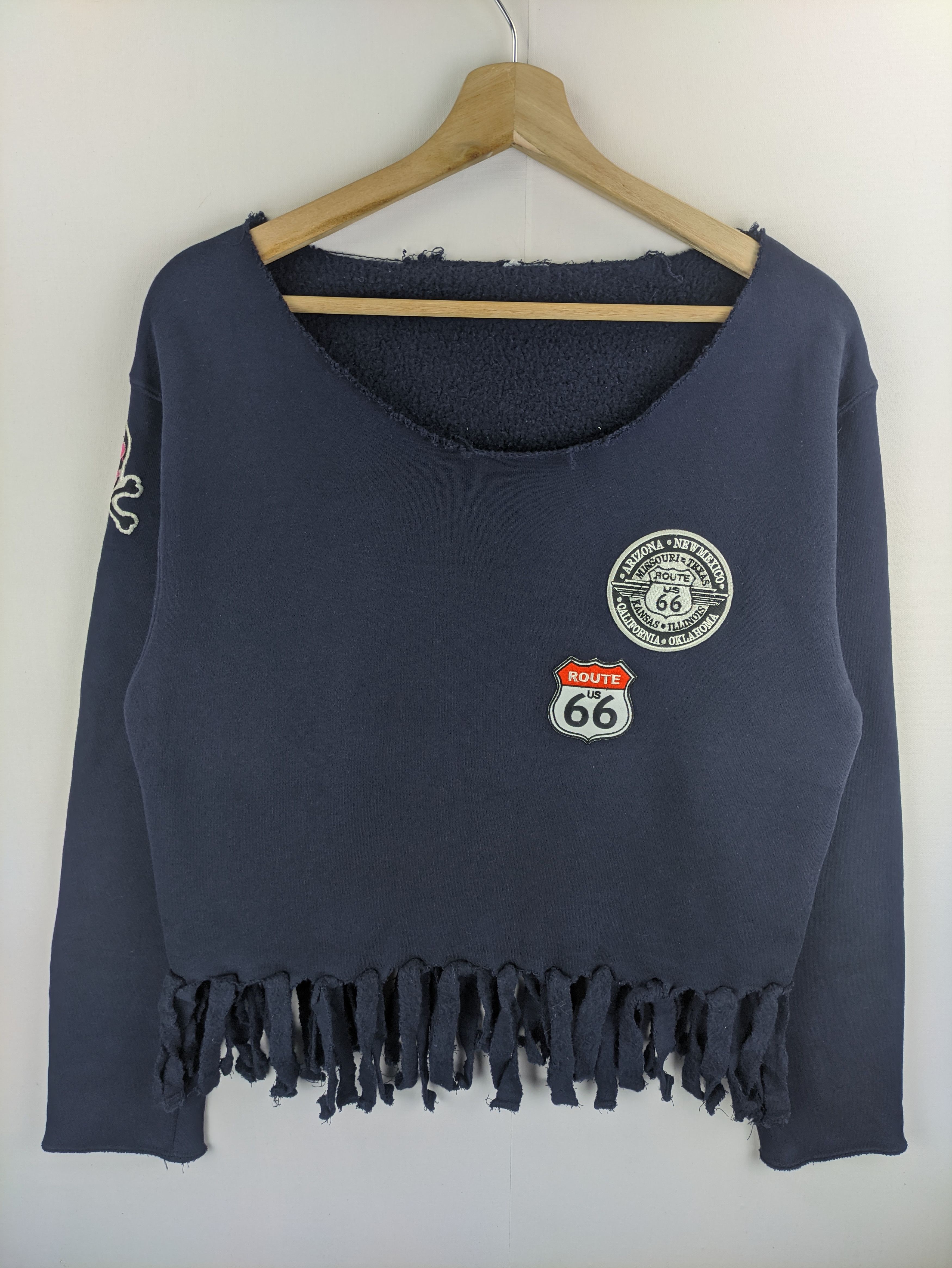 Japanese Brand Steals🔥Vintage Style Cropped Fringe Sweatshirt Size M / US 6-8 / IT 42-44 - 1 Thumbnail