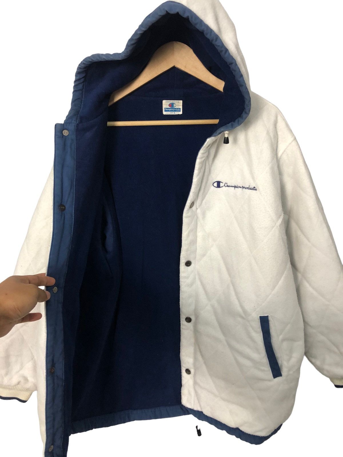 Champion Vtg Champion Embroidery Big Logo Button Ups Hoodie Jacket Size US XXL / EU 58 / 5 - 6 Thumbnail