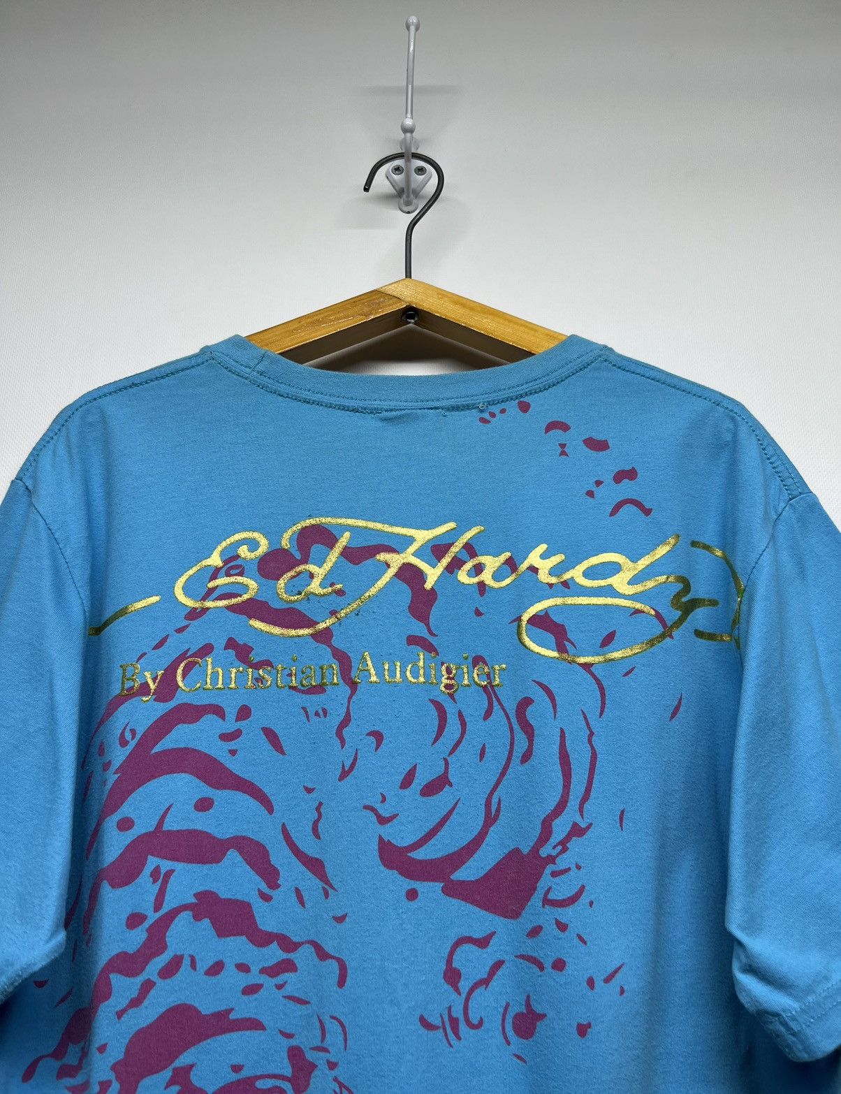 Ed Hardy × Vintage Vintage RareY2k Ed Hardy Skull All Over Print T-Shirt 90’s Size M / US 6-8 / IT 42-44 - 10 Thumbnail