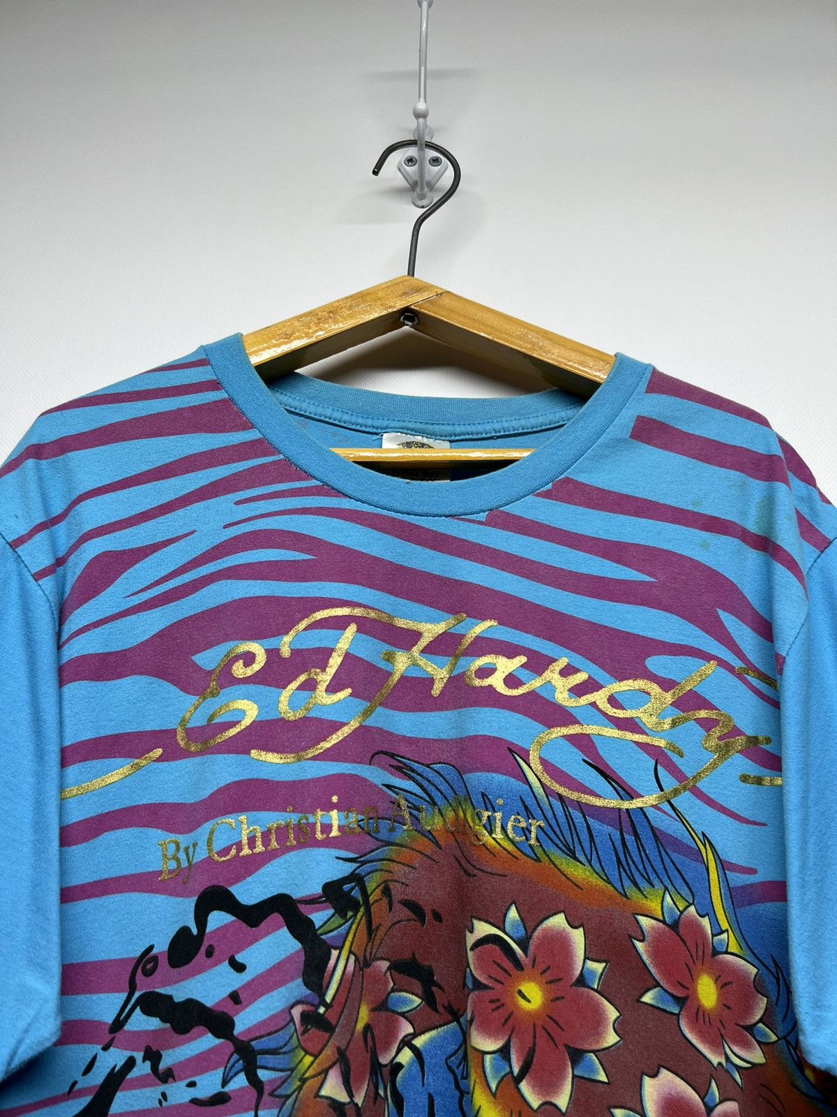 Ed Hardy × Vintage Vintage RareY2k Ed Hardy Skull All Over Print T-Shirt 90’s Size M / US 6-8 / IT 42-44 - 3 Thumbnail