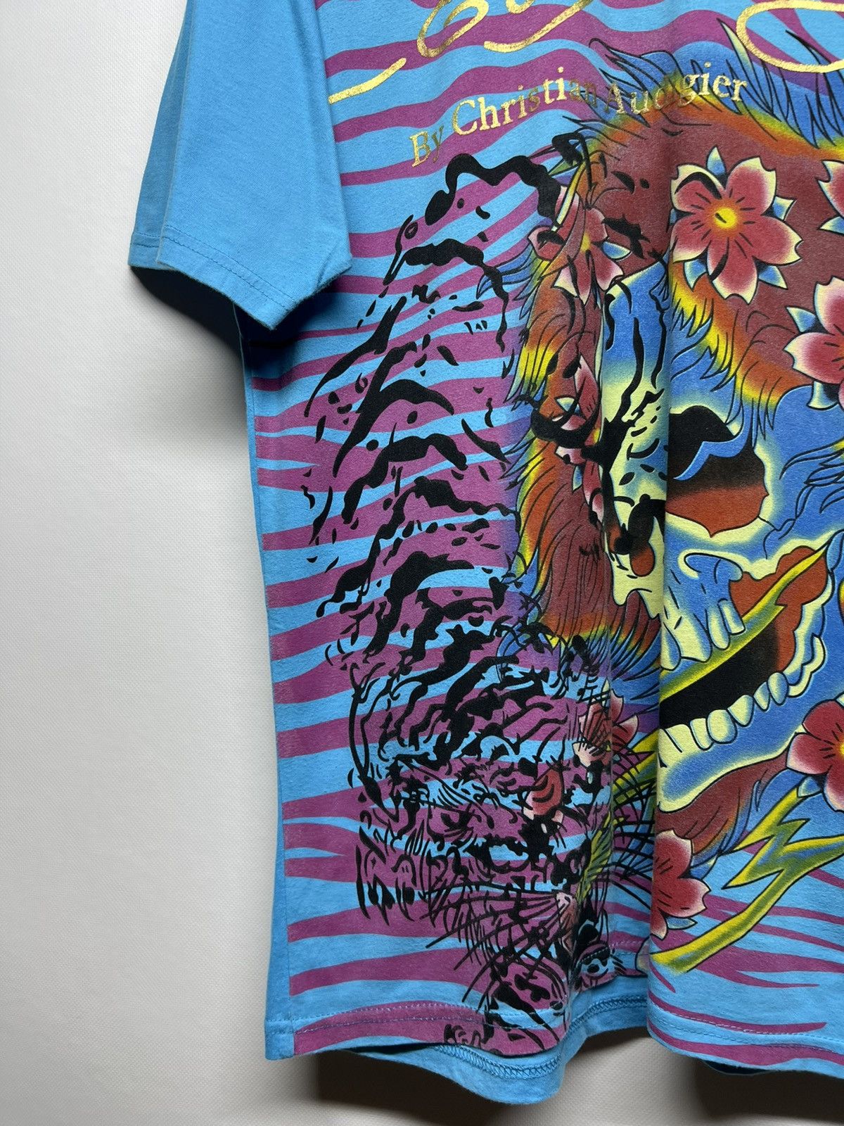 Ed Hardy × Vintage Vintage RareY2k Ed Hardy Skull All Over Print T-Shirt 90’s Size M / US 6-8 / IT 42-44 - 5 Thumbnail