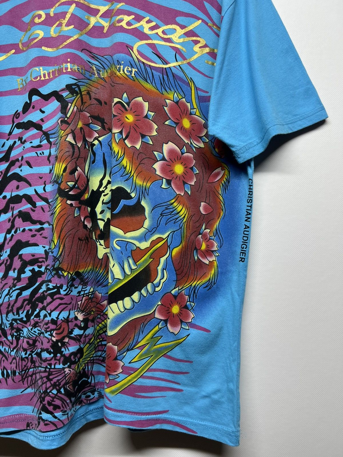 Ed Hardy × Vintage Vintage RareY2k Ed Hardy Skull All Over Print T-Shirt 90’s Size M / US 6-8 / IT 42-44 - 4 Thumbnail