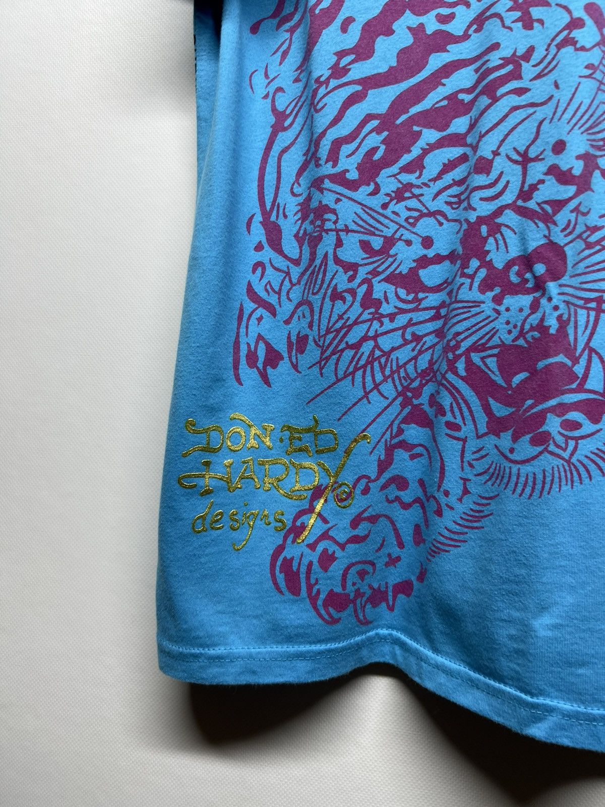 Ed Hardy × Vintage Vintage RareY2k Ed Hardy Skull All Over Print T-Shirt 90’s Size M / US 6-8 / IT 42-44 - 11 Thumbnail