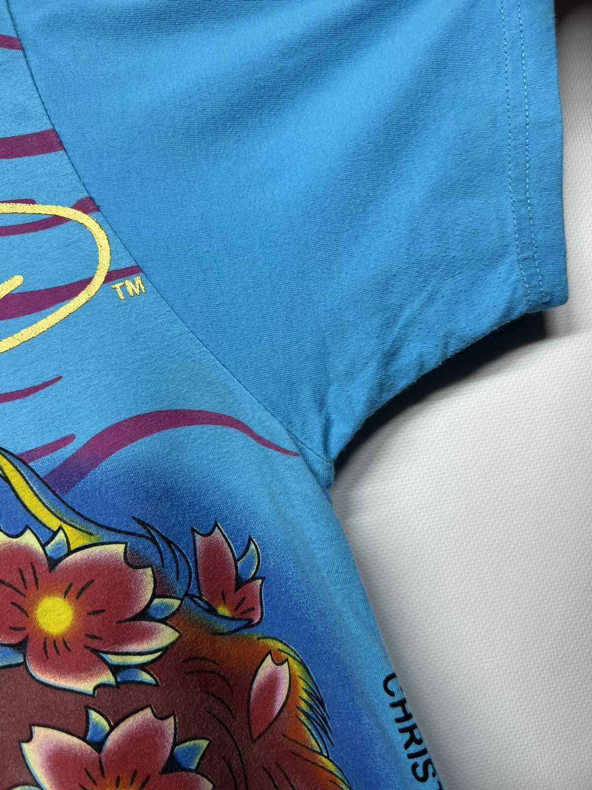Ed Hardy × Vintage Vintage RareY2k Ed Hardy Skull All Over Print T-Shirt 90’s Size M / US 6-8 / IT 42-44 - 8 Thumbnail