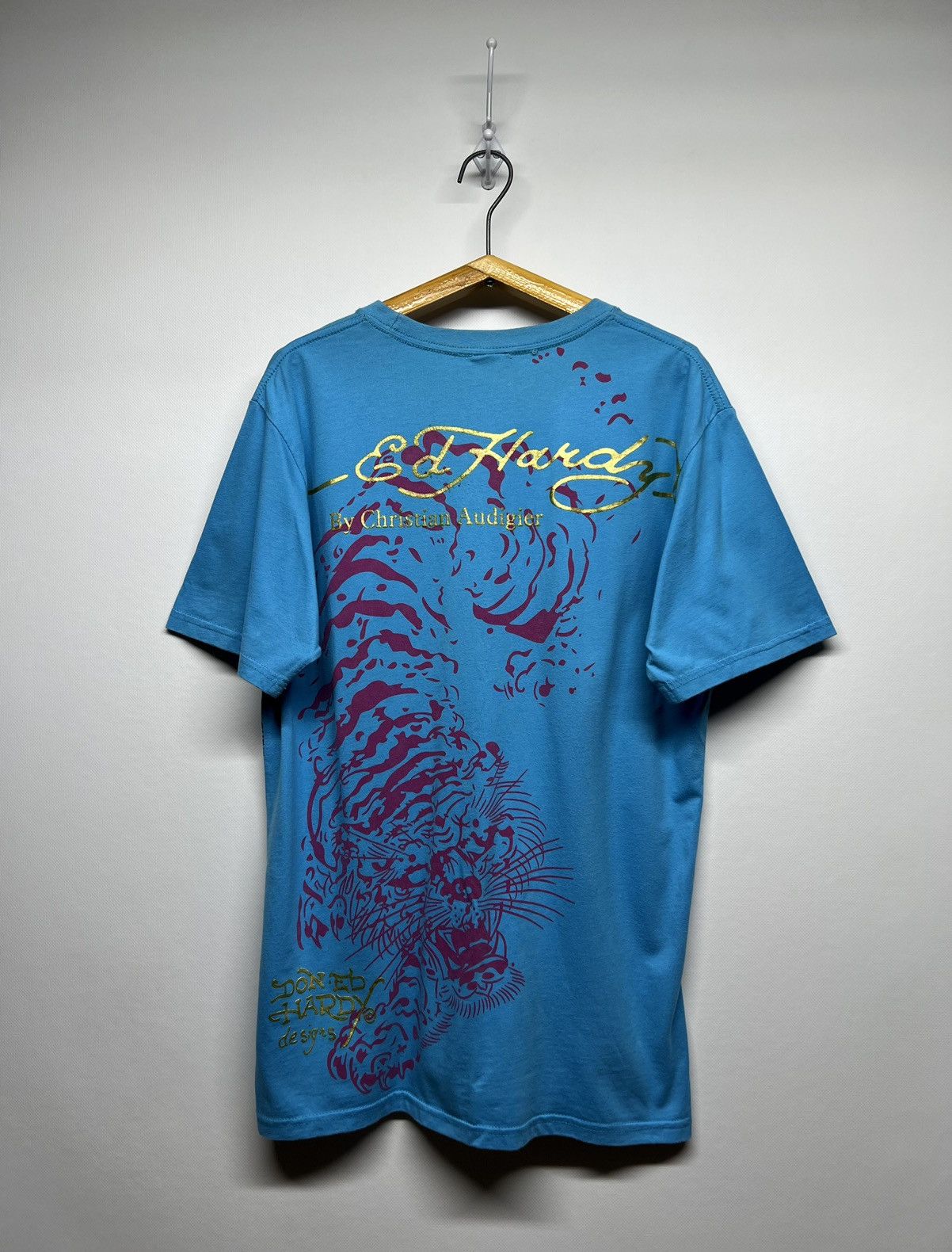 Ed Hardy × Vintage Vintage RareY2k Ed Hardy Skull All Over Print T-Shirt 90’s Size M / US 6-8 / IT 42-44 - 9 Thumbnail