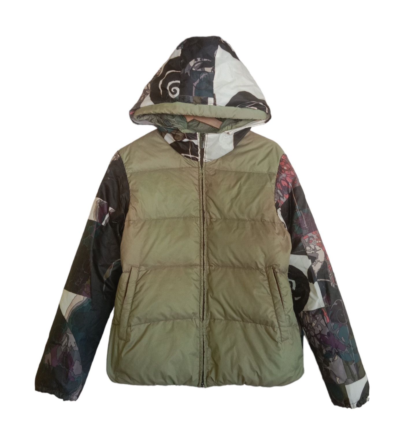 Duvetica Pattern Design Hoodie Down Jacket