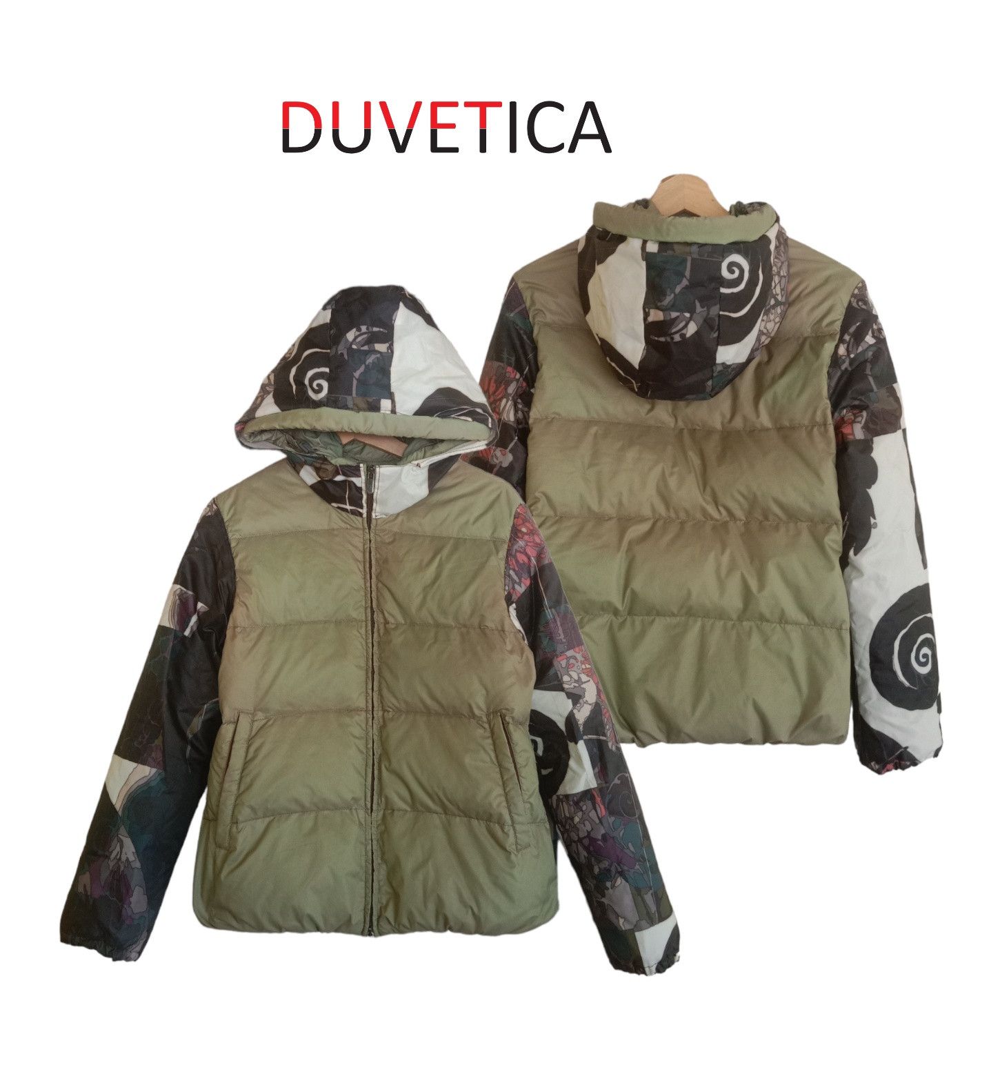 Duvetica Duvetica Pattern Design Hoodie Down Jacket Size S / US 4 / IT 40 - 1 Thumbnail