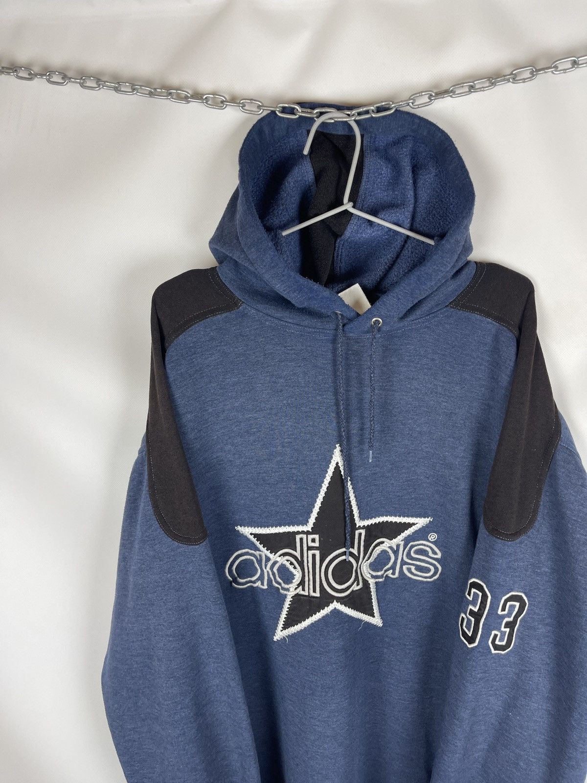Adidas Adidas vintage 90s oversized hoodie big star #83 logo Size US L / EU 52-54 / 3 - 2 Thumbnail