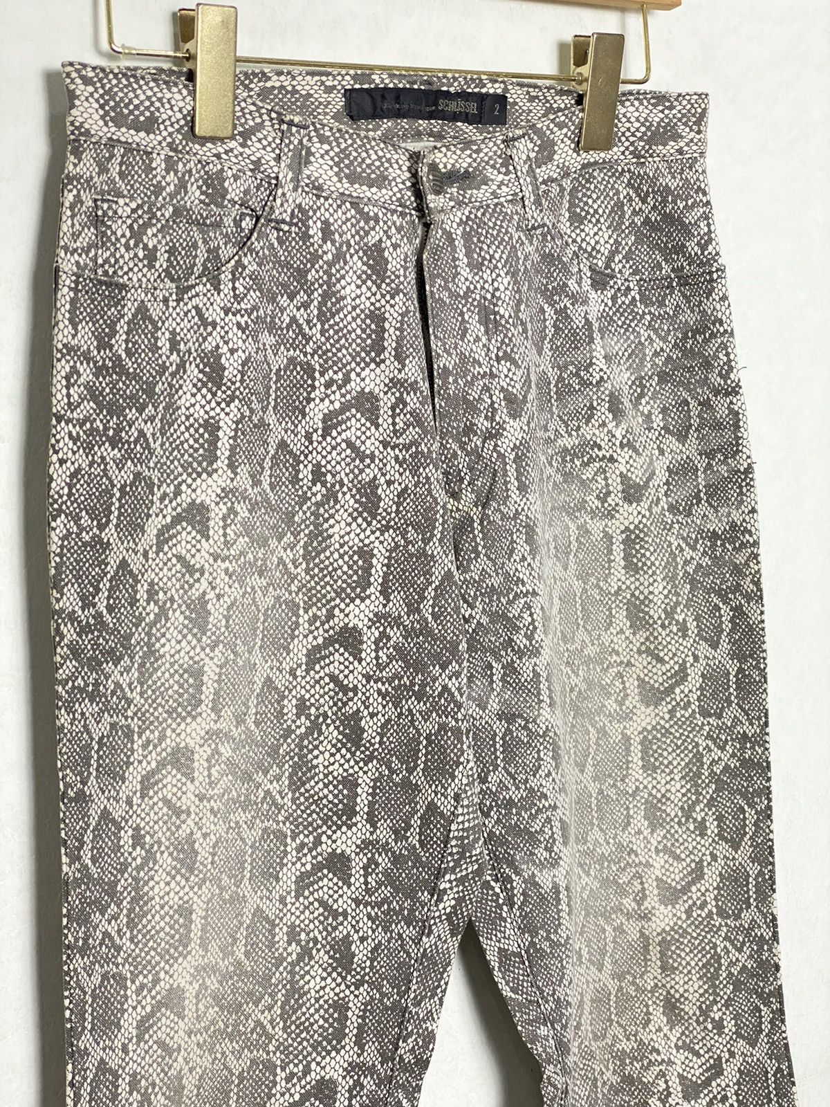 Japanese Brand Vintage Schussel Snake Skin Flared Denim Size US 29 - 4 Thumbnail