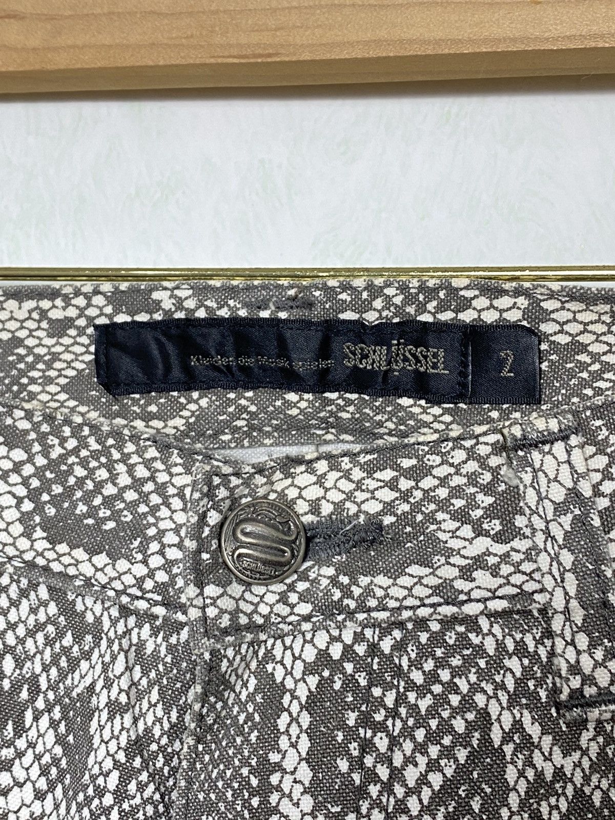 Japanese Brand Vintage Schussel Snake Skin Flared Denim Size US 29 - 6 Thumbnail