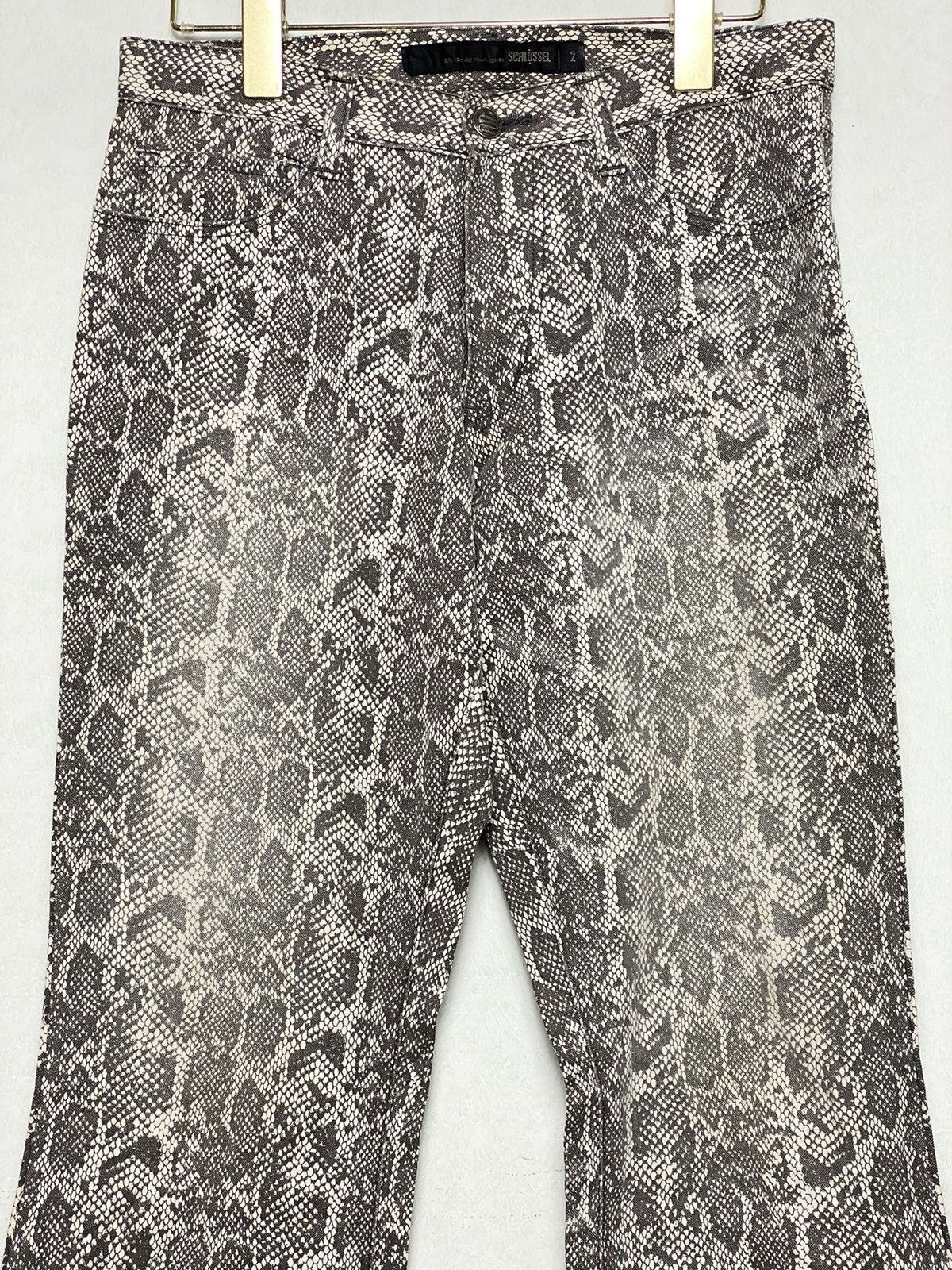 Japanese Brand Vintage Schussel Snake Skin Flared Denim Size US 29 - 3 Thumbnail