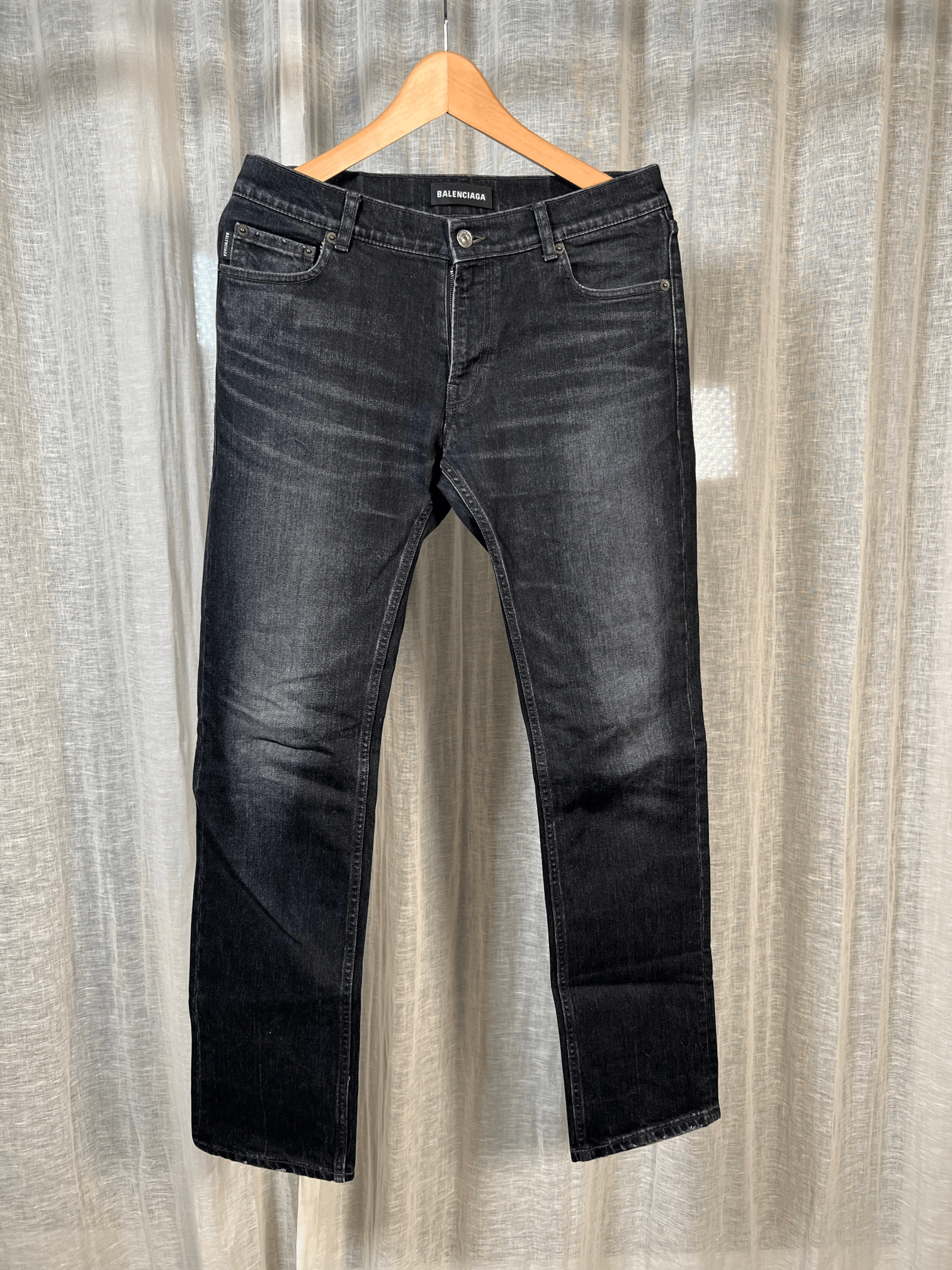 Balenciaga S/S 2018 Washed Black Denim Size US 30 / EU 46 - 1 Thumbnail