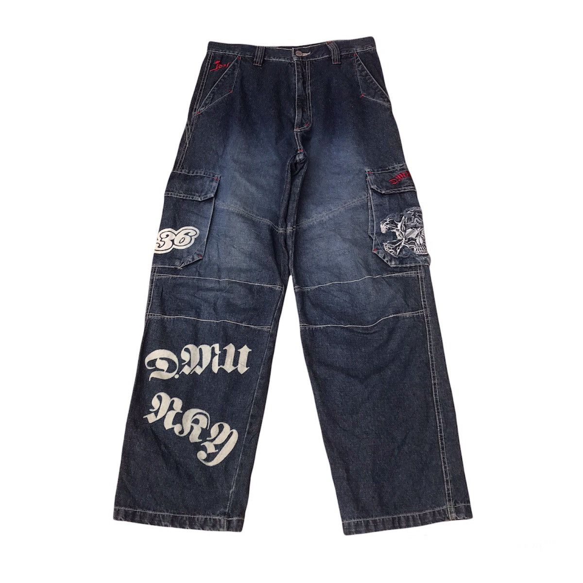 DrunknMunky Drunky Munky BAGGY WIDE Jnco multiple pocket Size US 29 - 2 Thumbnail