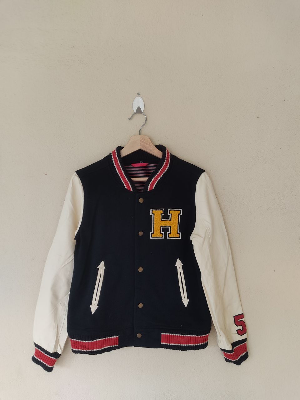 Japanese Brand × Vintage Sorridere H Big Logo Varsity Jacket Size US L / EU 52-54 / 3 - 1 Thumbnail