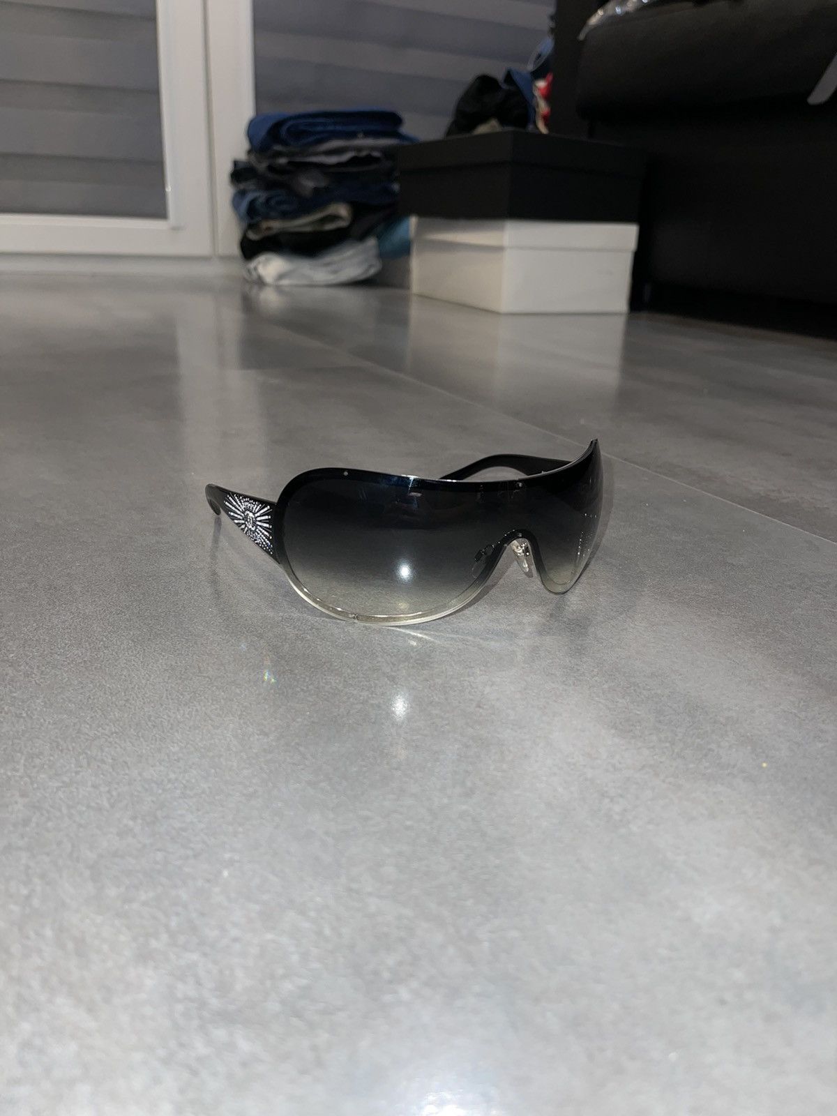 Chanel Chanel 4148-B Ombre Black Shield Sunglasses Size ONE SIZE - 3 Thumbnail