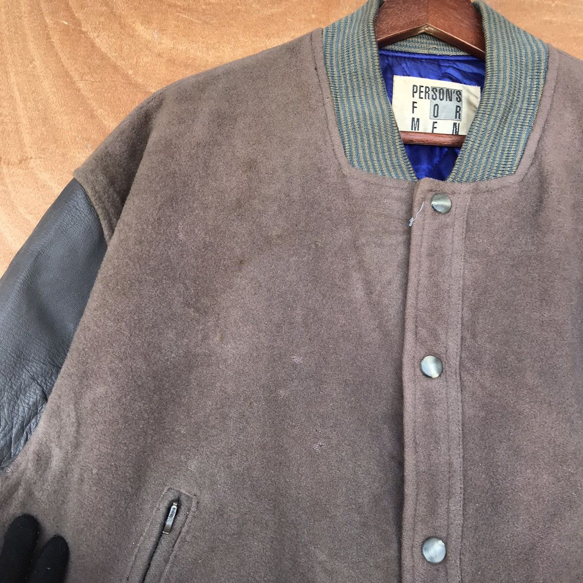 PERSON'S Vintage Distressed Varsity Persons for men leather sleeve Size US M / EU 48-50 / 2 - 6 Thumbnail