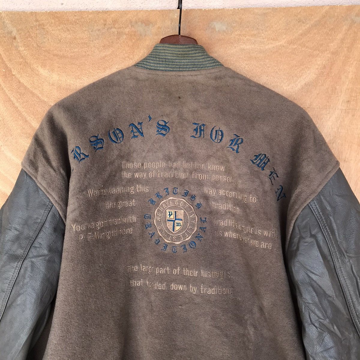 PERSON'S Vintage Distressed Varsity Persons for men leather sleeve Size US M / EU 48-50 / 2 - 10 Thumbnail