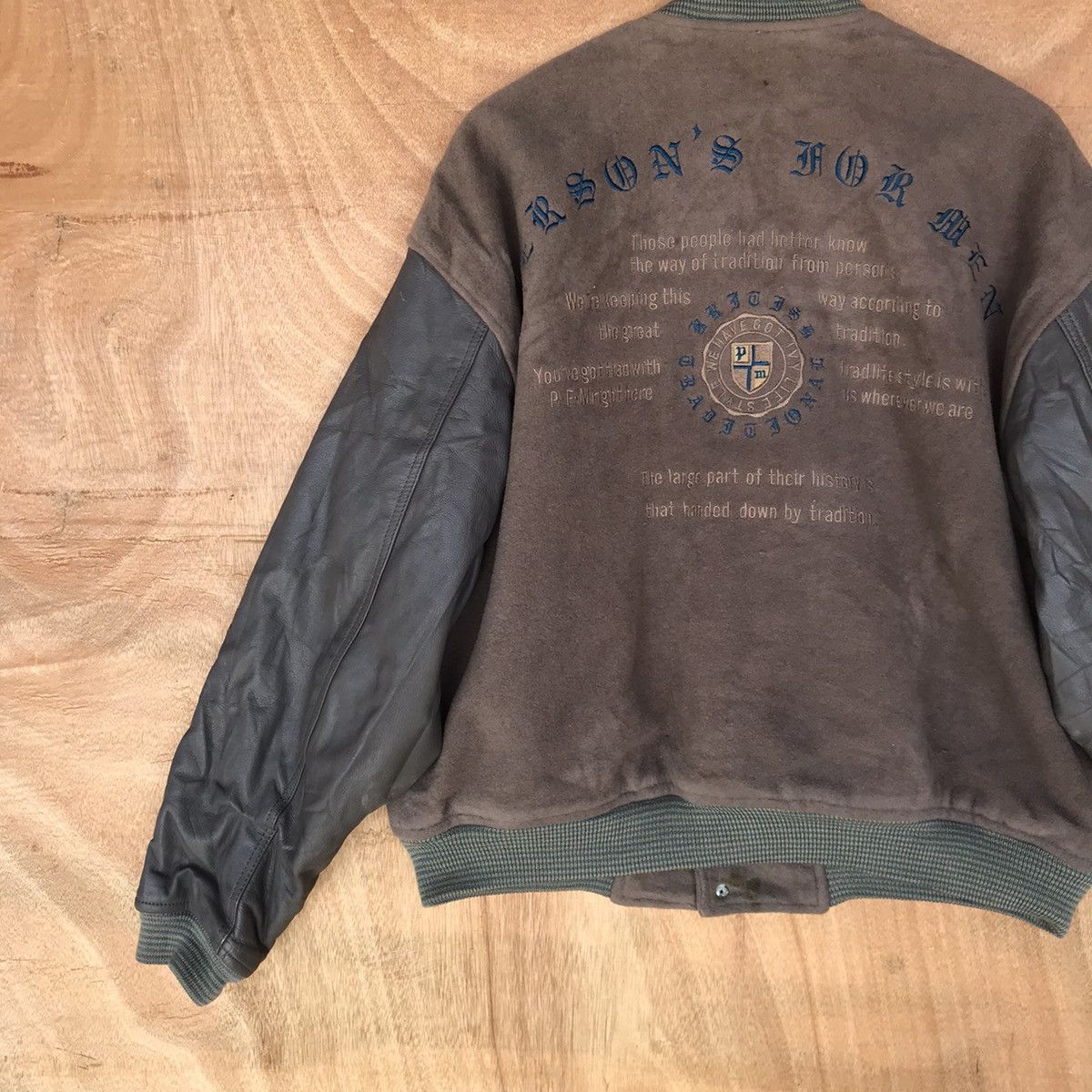 PERSON'S Vintage Distressed Varsity Persons for men leather sleeve Size US M / EU 48-50 / 2 - 8 Thumbnail