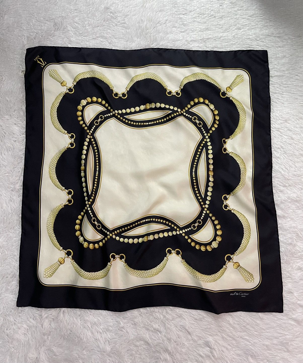 Cartier Vintage Cartier Luxury Silk Scarves Size ONE SIZE - 4 Thumbnail