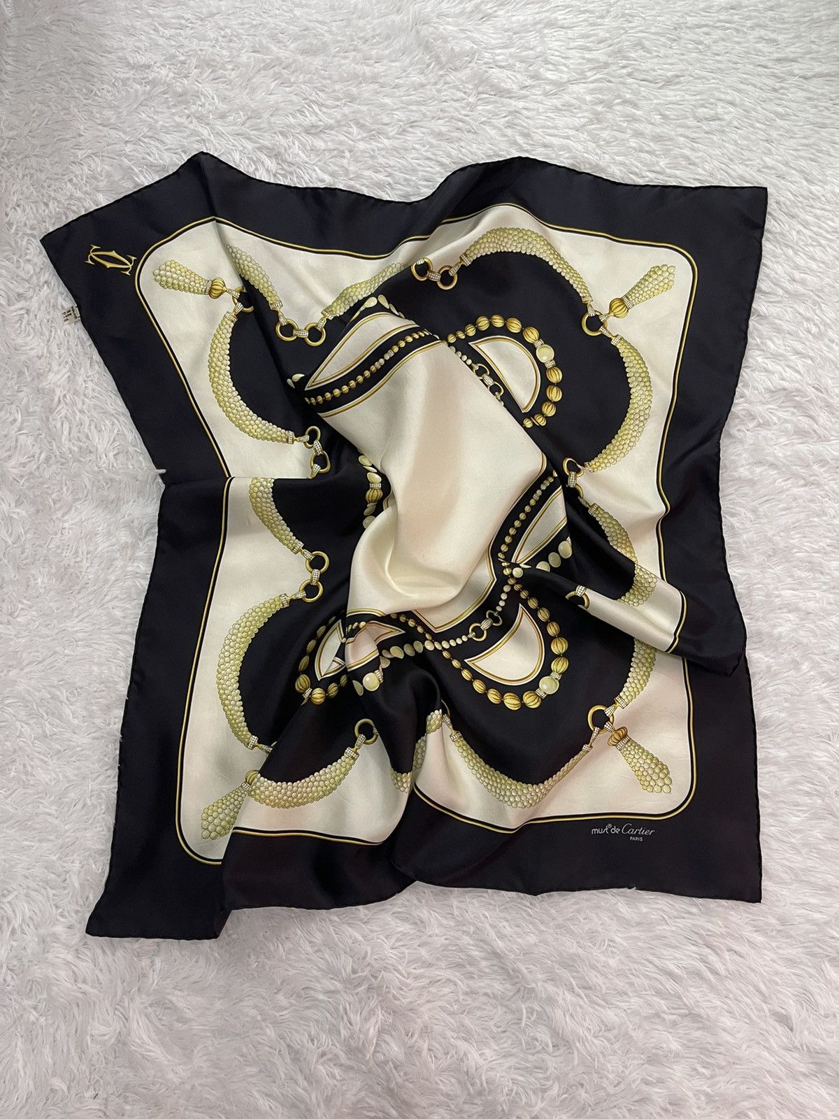 Cartier Vintage Cartier Luxury Silk Scarves Size ONE SIZE - 3 Thumbnail