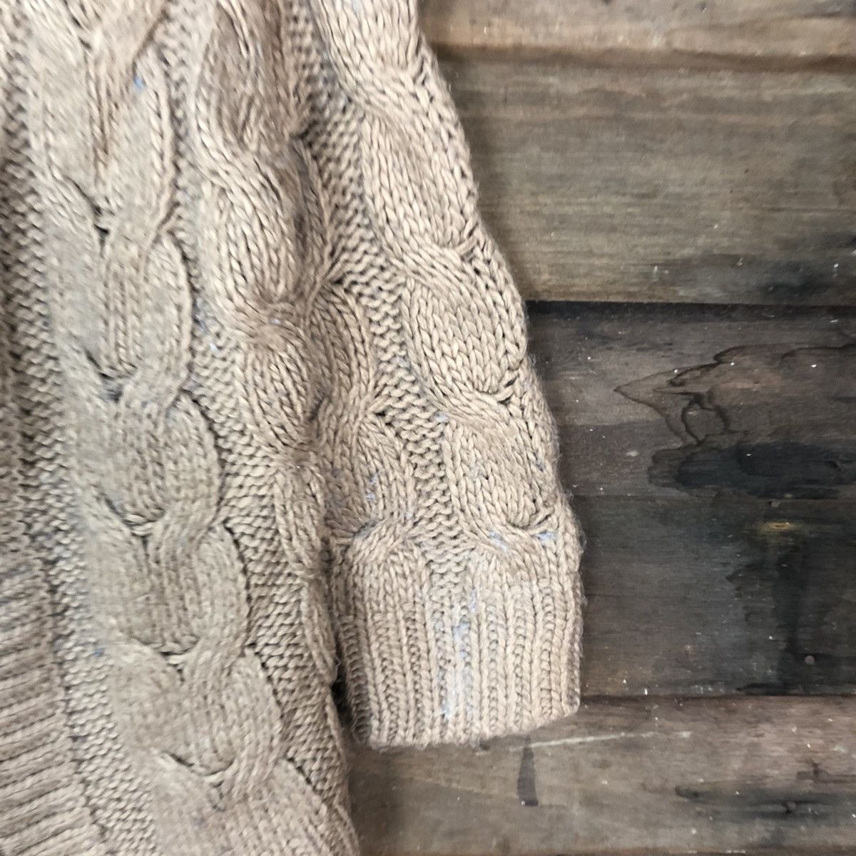 Aran Isles Knitwear D Gu Japan Brown cardigan cable Knitwear #c1180 Size US S / EU 44-46 / 1 - 4 Thumbnail