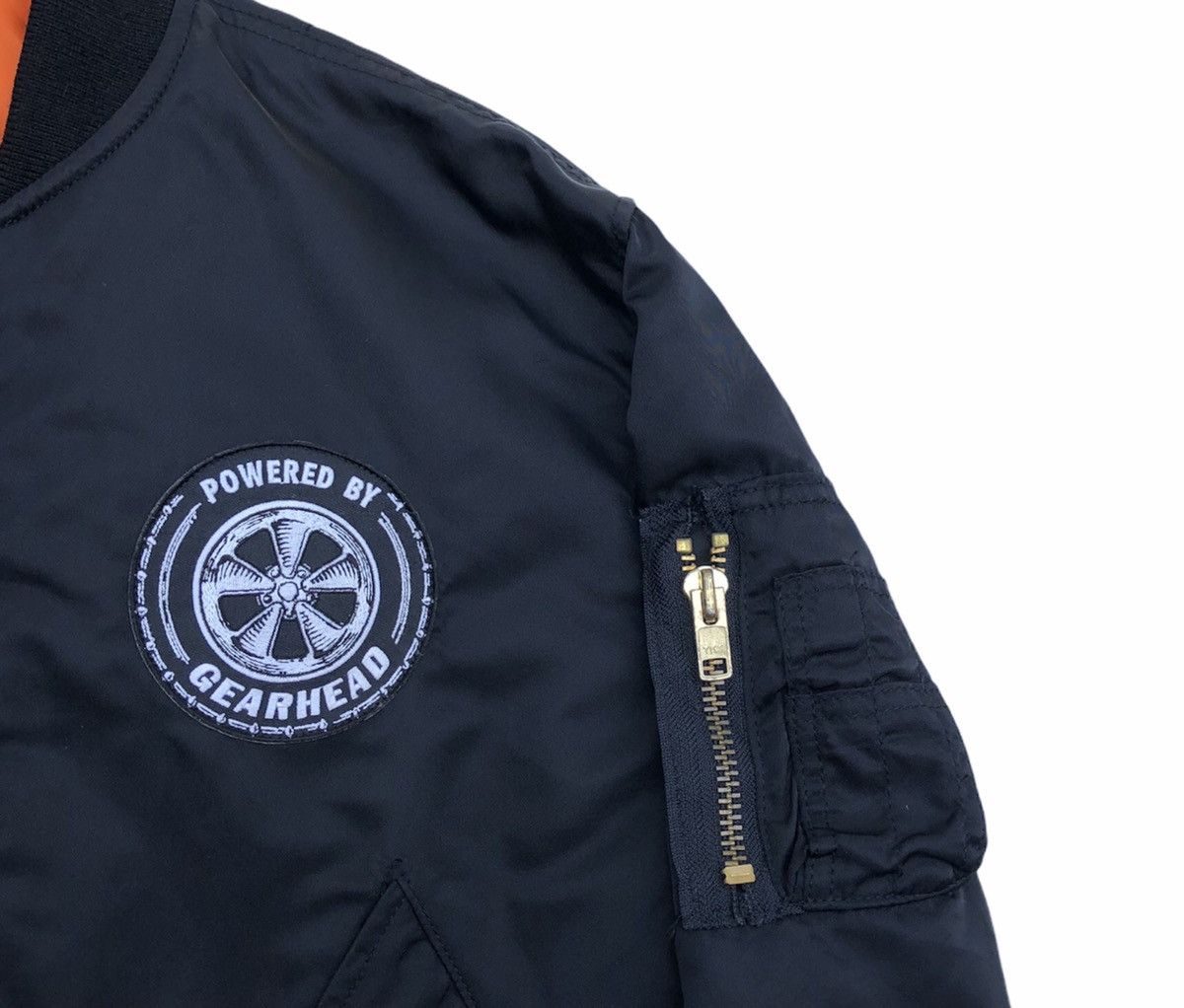Vintage 🔥Vintage U. S. A Powered By Gearhead Patches Bomber Jacket Size US L / EU 52-54 / 3 - 5 Thumbnail