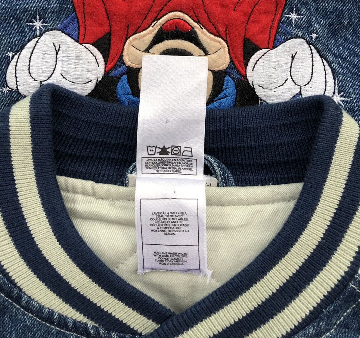 Disney 90s Walt Disney World Embroidery Logo Denim Varsity Jacket Size US XL / EU 56 / 4 - 24 Thumbnail