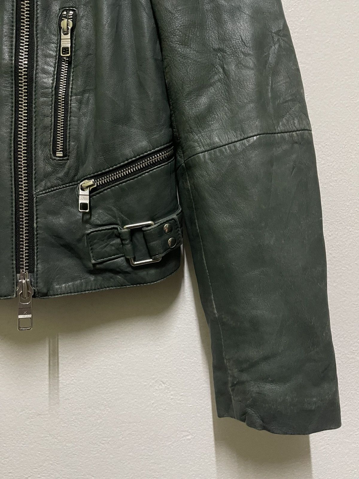 CLOSED Rare Green Perfecto Lamb Leather Jacket Size M / US 6-8 / IT 42-44 - 6 Thumbnail