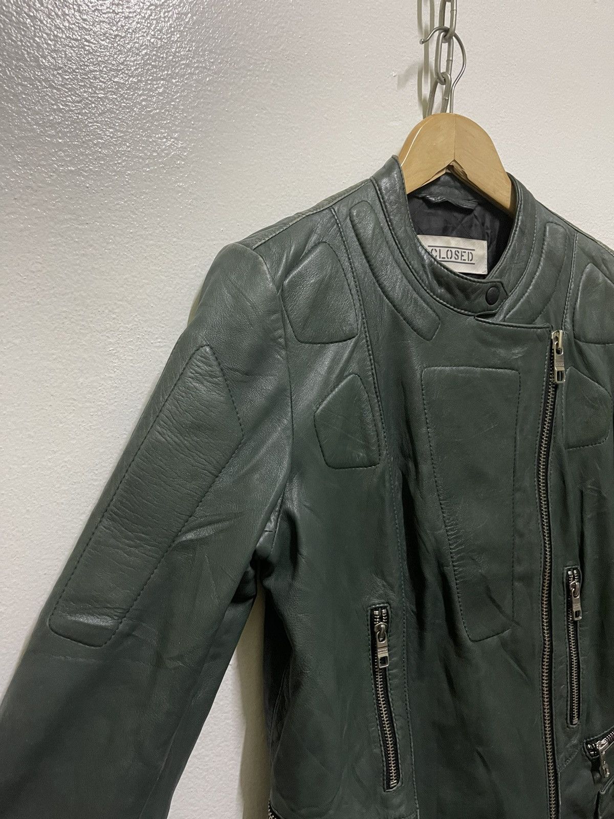 CLOSED Rare Green Perfecto Lamb Leather Jacket Size M / US 6-8 / IT 42-44 - 2 Thumbnail