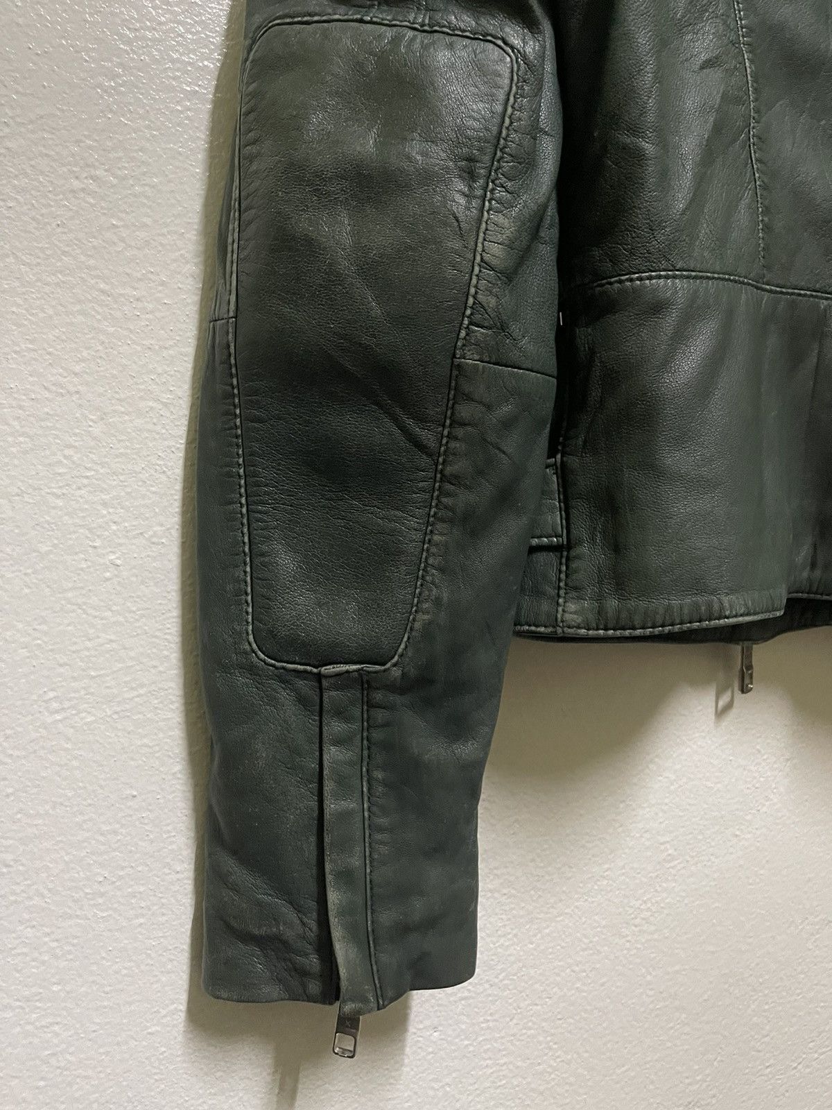 CLOSED Rare Green Perfecto Lamb Leather Jacket Size M / US 6-8 / IT 42-44 - 18 Thumbnail