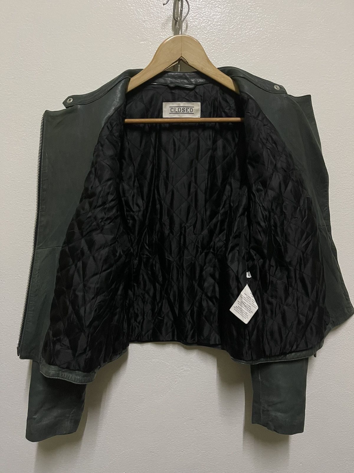 CLOSED Rare Green Perfecto Lamb Leather Jacket Size M / US 6-8 / IT 42-44 - 10 Thumbnail
