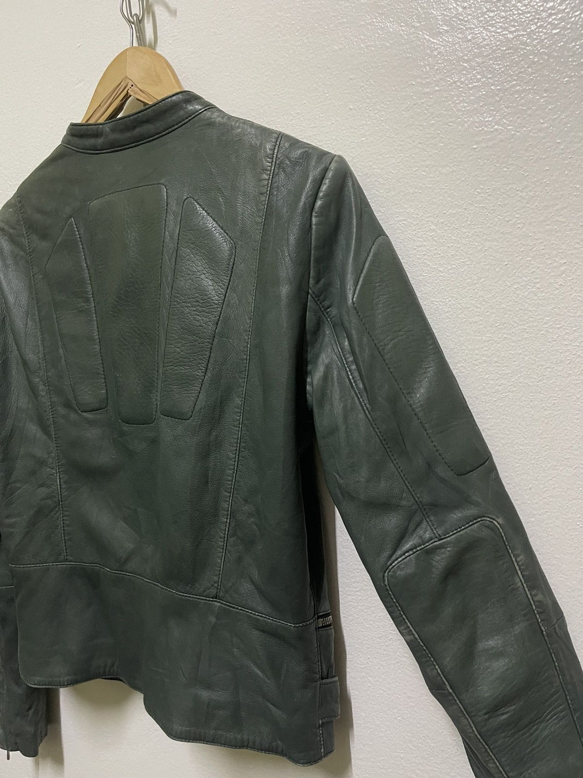 CLOSED Rare Green Perfecto Lamb Leather Jacket Size M / US 6-8 / IT 42-44 - 20 Thumbnail