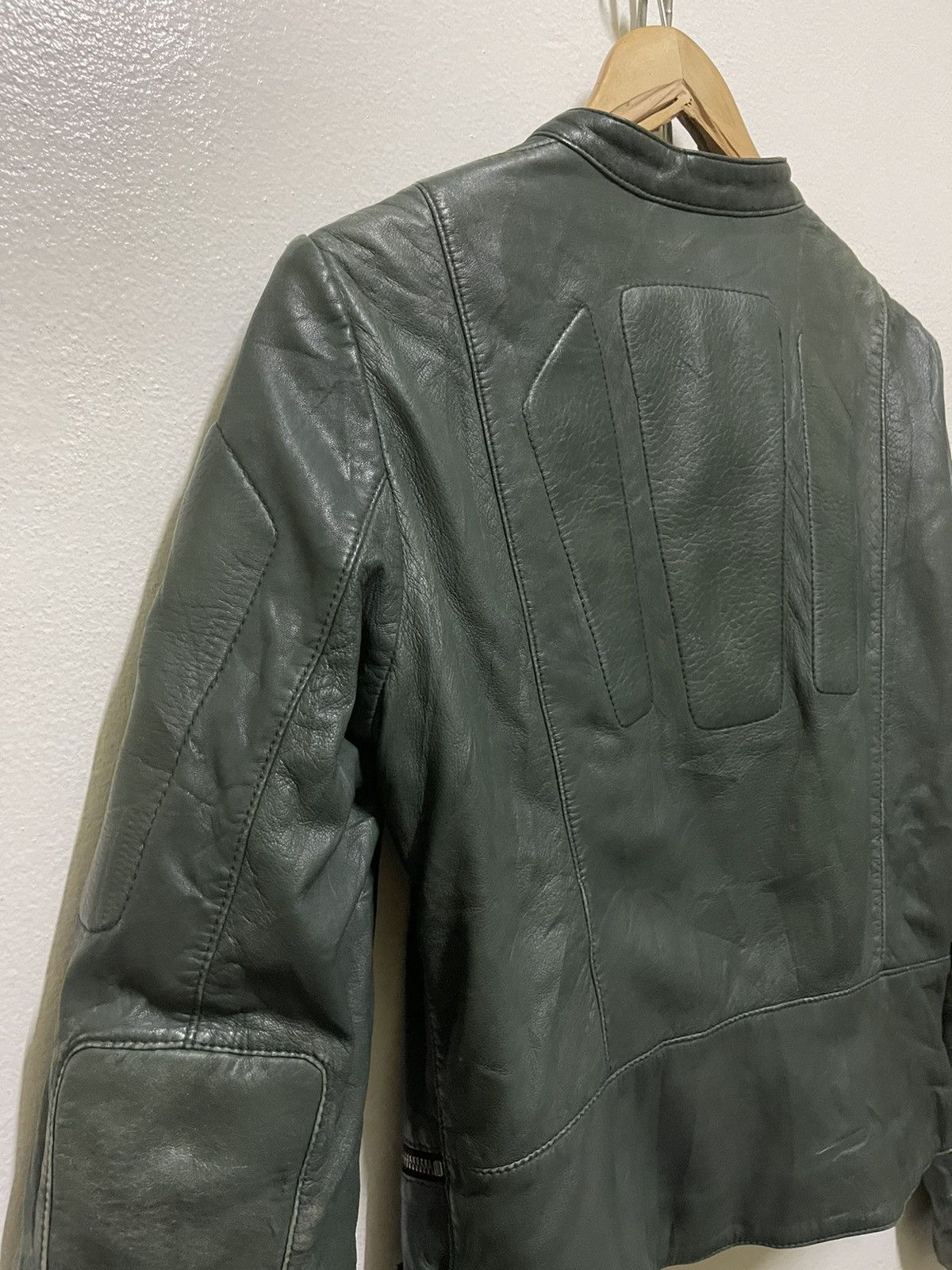 CLOSED Rare Green Perfecto Lamb Leather Jacket Size M / US 6-8 / IT 42-44 - 17 Thumbnail
