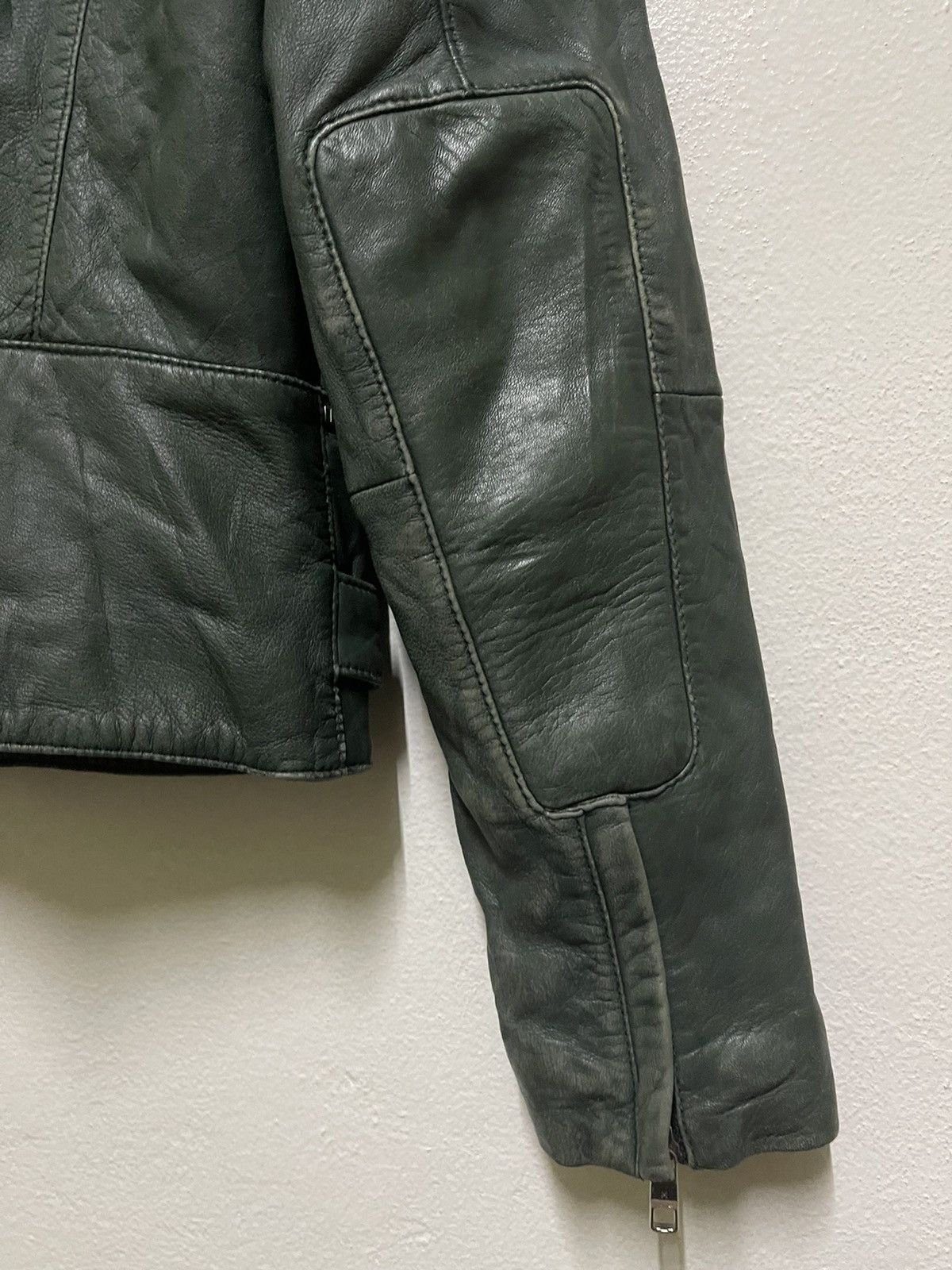 CLOSED Rare Green Perfecto Lamb Leather Jacket Size M / US 6-8 / IT 42-44 - 21 Thumbnail