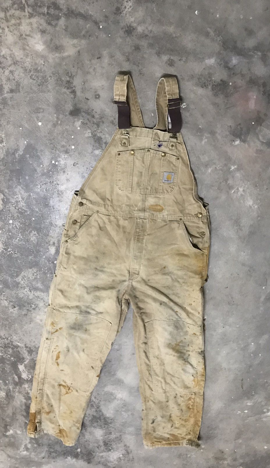 image of Distressed Carhartt Double-Knee Overalls, Men's (Size 41)