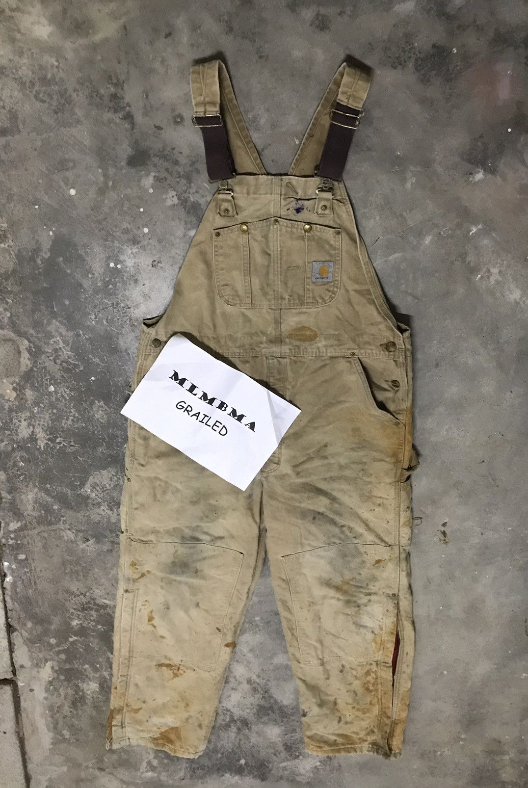 Carhartt × Vintage Vintage distressed Carhartt Double-Knee Overalls Size US 41 - 22 Thumbnail
