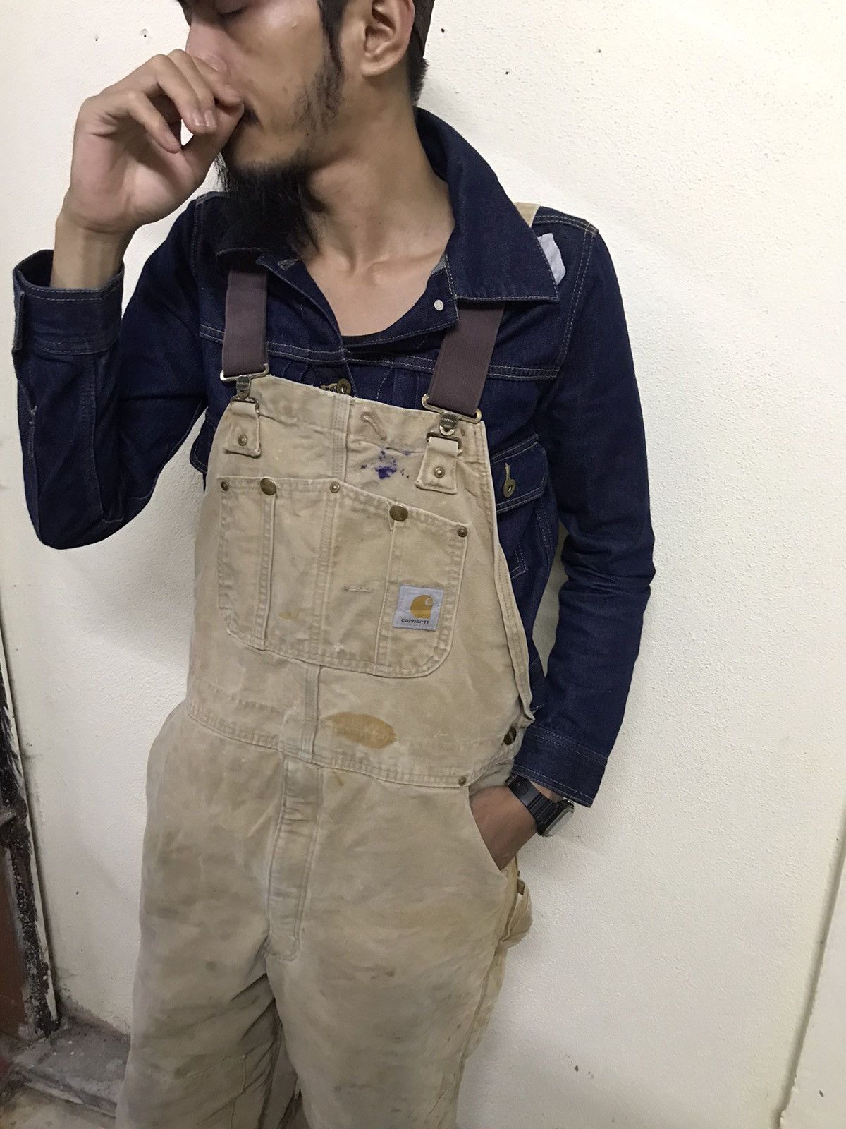 Carhartt × Vintage Vintage distressed Carhartt Double-Knee Overalls Size US 41 - 19 Thumbnail