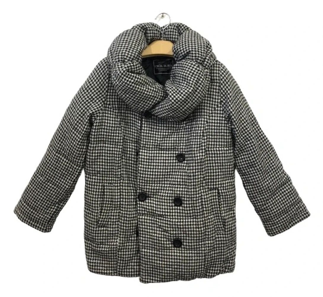 image of Cecil Mc Bee Houndstooth Heavy Puffer Jacket For Women in Grey (Size Medium)