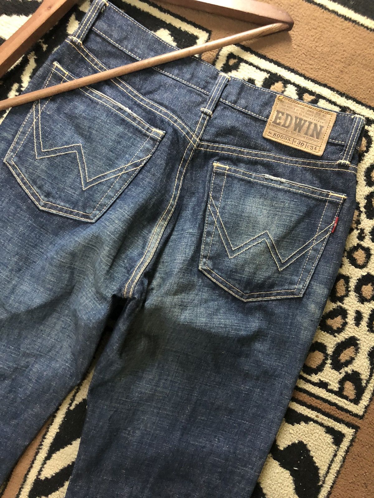 Edwin × Vintage VINTAGE EDWIN 800SX FLARED DISTRESSED DENIM Size US 28 / EU 44 - 8 Thumbnail