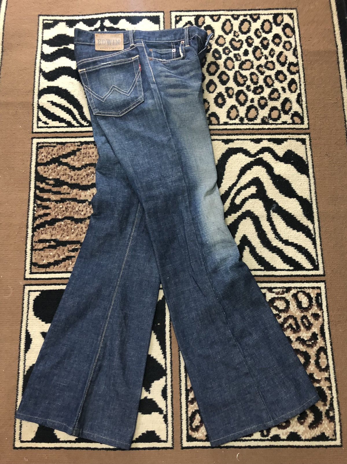 Edwin × Vintage VINTAGE EDWIN 800SX FLARED DISTRESSED DENIM Size US 28 / EU 44 - 12 Thumbnail