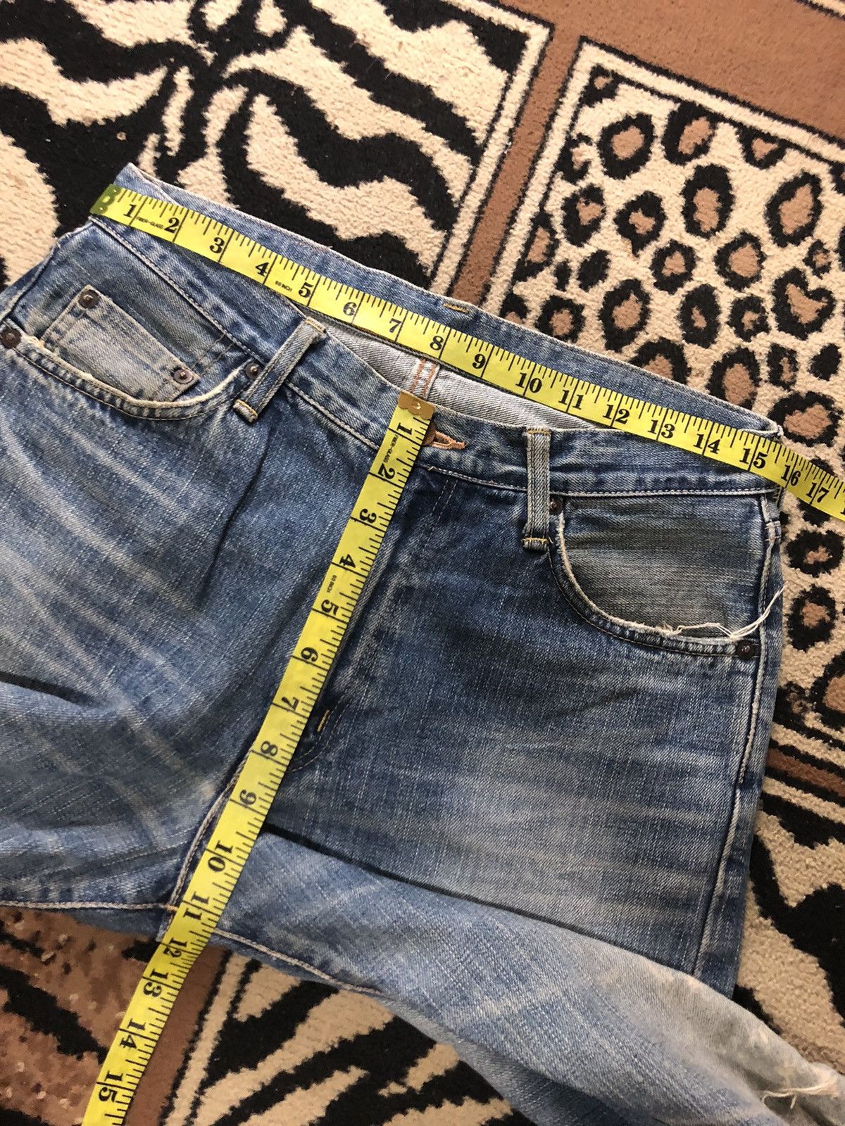 Edwin × Vintage VINTAGE SELVEDGE EDWIN 505xx WASH DISTRESSED DENIM Size US 31 - 15 Thumbnail