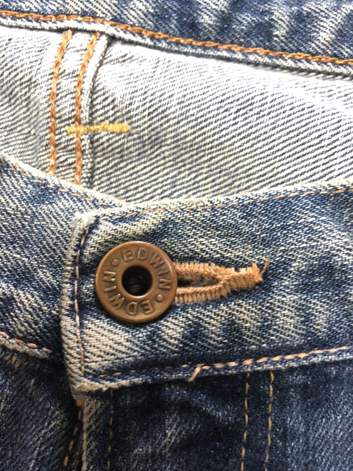 Edwin × Vintage VINTAGE SELVEDGE EDWIN 505xx WASH DISTRESSED DENIM Size US 31 - 5 Thumbnail
